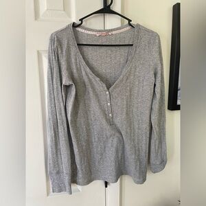 Victoria's Secret Gray Button Down Night/Lounge Shirt L